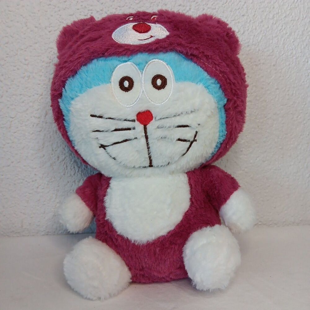 Doraemon Plush Wearing Bear Costume  Japanese Anime Character Soft Stuffed Toy